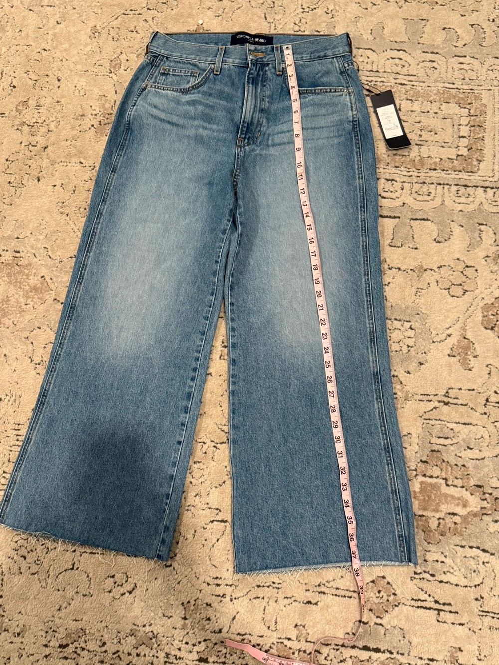Veronica Beard Taylor cropped Wide Leg Jeans - Picture 7 of 9